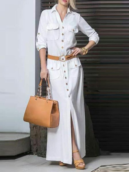 Shirt Collar White A-line Women Daily Half Sleeve Cotton Solid Spring Dress, Spring Dresses
Shirt Collar White A-line Women Daily Half Sleeve Cotton Solid Spring Dress, Spring Dresses