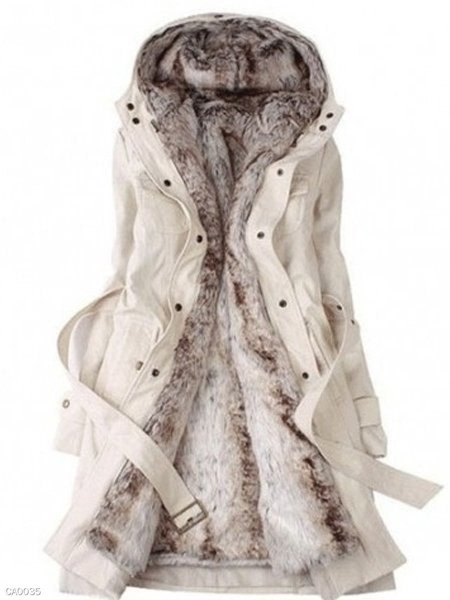 Hooded Decorative Buttons Patch Pocket Belt Two Way Plain Coats, Cream, Coats
Hooded Decorative Buttons Patch Pocket Belt Two Way Plain Coats, Cream, Coats