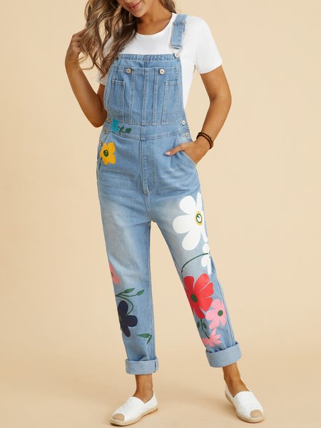 Casual Sleeveless Denim Floral Floral-Print One-Pieces, Gray, Jumpsuits&Rompers
Casual Sleeveless Denim Floral Floral-Print One-Pieces, Gray, Jumpsuits&Rompers