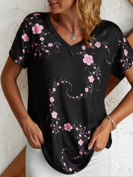 Gradient cherry flower loose holiday top T-shirt Plus Size, Multicolor, T-Shirts
Gradient cherry flower loose holiday top T-shirt Plus Size, Multicolor, T-Shirts