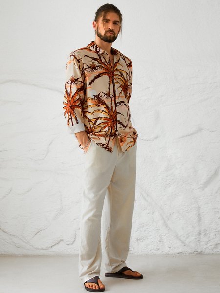 Men's Coconut Tree Floral Print Fashion Lapel Long Sleeve Hawaiian Shirt, Orange, Long Sleeve Shirts
Men's Coconut Tree Floral Print Fashion Lapel Long Sleeve Hawaiian Shirt, Orange, Long Sleeve Shirts