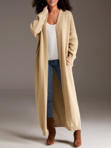 Stylewe Plain V Neck Loose V neck Long sleeve Mid-long Sweater Coat, Khaki, Outerwear
Stylewe Plain V Neck Loose V neck Long sleeve Mid-long Sweater Coat, Khaki, Outerwear