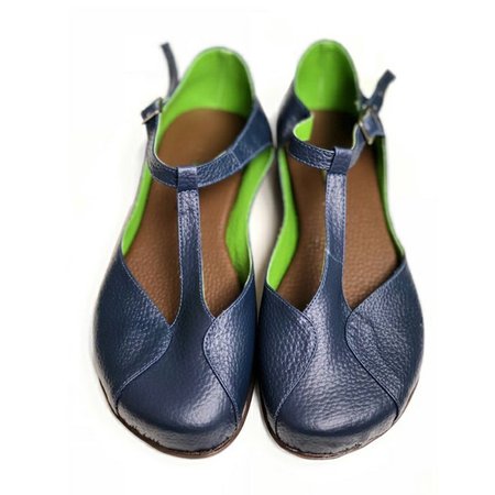 Closed Toe T-Strap Ankle Strap Sandals Vintage Shoes, Dark blue, Auto-Clearance