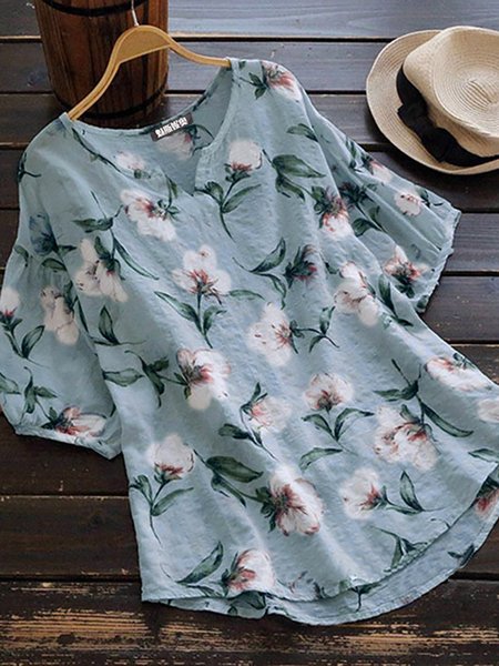 Scollo a V Maniche Corte Casuale Floreale taglia grande T-shirt, Azzurro, Blouses & Shirts
Scollo a V Maniche Corte Casuale Floreale taglia grande T-shirt, Azzurro, Blouses & Shirts