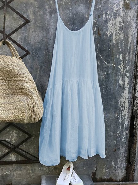 Women Casual Sleeveless Round Neck Plus Size Linen Summer Dress, Blue, Mini Dresses
Women Casual Sleeveless Round Neck Plus Size Linen Summer Dress, Blue, Mini Dresses
