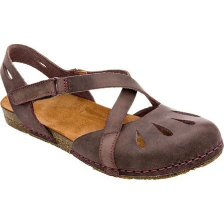 Cross design Magic Tape Sandals, Brown, Sandals