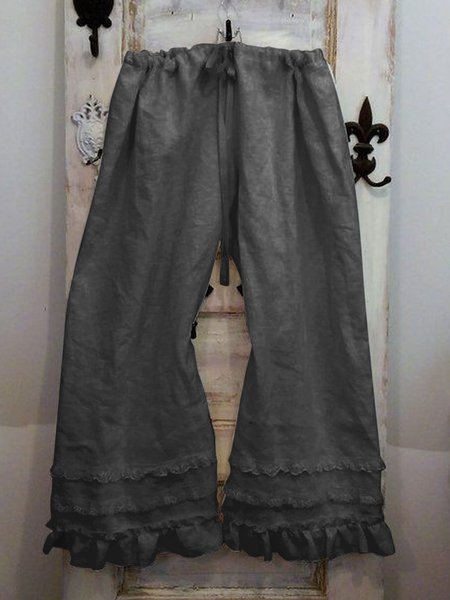 Linen Folds Pants, Black, Pants