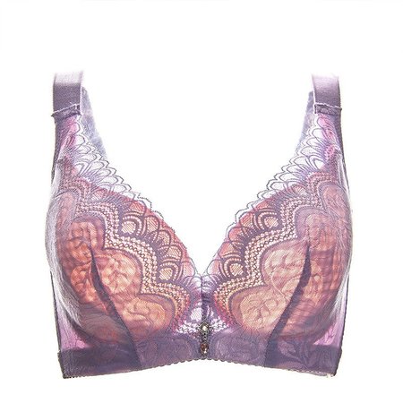 Women's Push Up Lace Unlined Adjustable Side Support Bras, Light purple, Underwear
