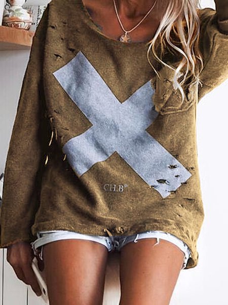 Stampato Floreale Casuale Maniche Lunghe Misto Cotone Camicetta & Top, Marrone, Hoodies & Sweatshirts
Stampato Floreale Casuale Maniche Lunghe Misto Cotone Camicetta & Top, Marrone, Hoodies & Sweatshirts