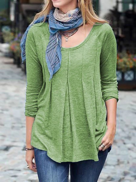 Camicetta & Top Blu Arricciato con Maniche Lunghe a Girocollo Misto Cotone, Verde, T-Shirts
Camicetta & Top Blu Arricciato con Maniche Lunghe a Girocollo Misto Cotone, Verde, T-Shirts