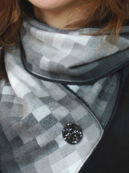 Aztec Snap Scarf Oversized Scarf Blanket Scarf, Gray, Women Scarves & Shawls