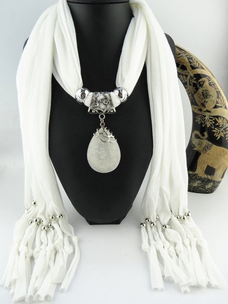 Vintage Casual Tassel Bead Necklace Water Drop Pendant Scarf, White, Scarves & Gloves
Vintage Casual Tassel Bead Necklace Water Drop Pendant Scarf, White, Scarves & Gloves