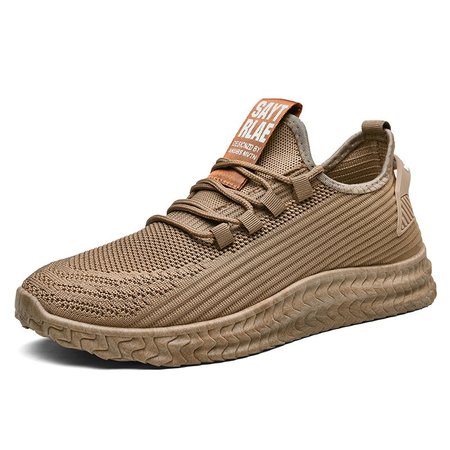 Men Mesh Fabric Breathable Lace-up Sport Casual Running Shoes, Khaki, Men's sneakers
Men Mesh Fabric Breathable Lace-up Sport Casual Running Shoes, Khaki, Men's sneakers