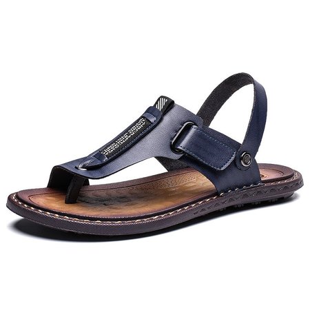 Men Leather Metal Decoration Non-slip Slippers Casual Beach Sandals, Deep blue, Flats & Loafers
Men Leather Metal Decoration Non-slip Slippers Casual Beach Sandals, Deep blue, Flats & Loafers