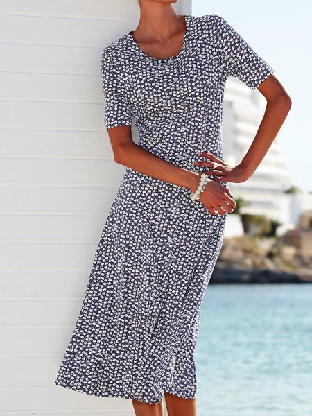 Floral Midi Dress Plus Size Summer Crew Neck Weaving Dress, Navy blue, Floral Dresses
Floral Midi Dress Plus Size Summer Crew Neck Weaving Dress, Navy blue, Floral Dresses