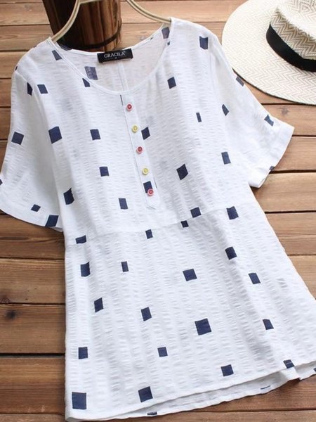 Top a Girocollo, Bianco, Tops