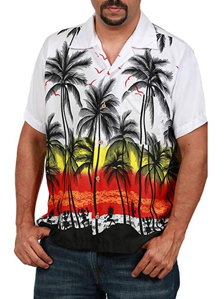 Summer Casual White Beach Coconut Tree Printed Shirt Collar Short Sleeve Men's Shirts & Tops, Men's Top
Summer Casual White Beach Coconut Tree Printed Shirt Collar Short Sleeve Men's Shirts & Tops, Men's Top