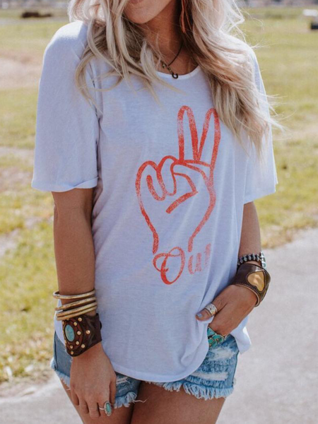 Plus size Short Sleeve Casual Shirts & Tops, White, Tops