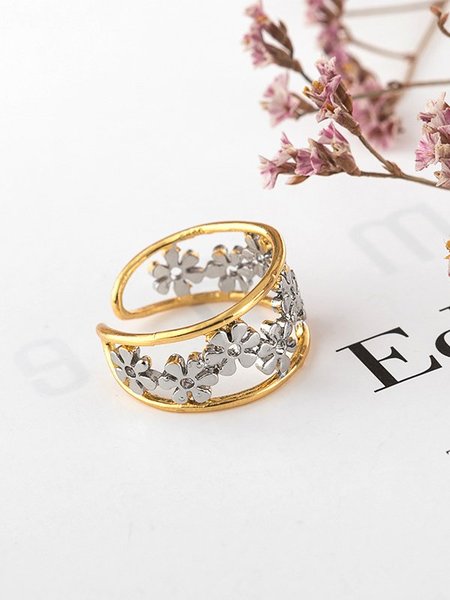 Sunflower opening adjustable 18k rose gold plated two-tone ring, Purple red, Rings
Sunflower opening adjustable 18k rose gold plated two-tone ring, Purple red, Rings