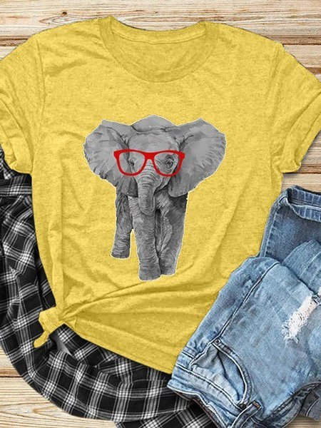 Printed Short Sleeve Crew Neck Cotton-Blend Top, Yellow, Tees & T-shirts
Printed Short Sleeve Crew Neck Cotton-Blend Top, Yellow, Tees & T-shirts