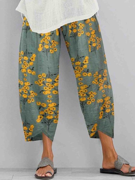 Floral Pants, Red, Pants