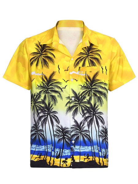 

Camicia da Spiaggia, Giallo, Men's Top