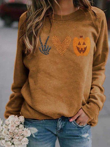 Hallowen Brown Crew Neck Long Sleeve Cotton-Blend Sweatshirt, Hoodies&Sweatshirts
Hallowen Brown Crew Neck Long Sleeve Cotton-Blend Sweatshirt, Hoodies&Sweatshirts