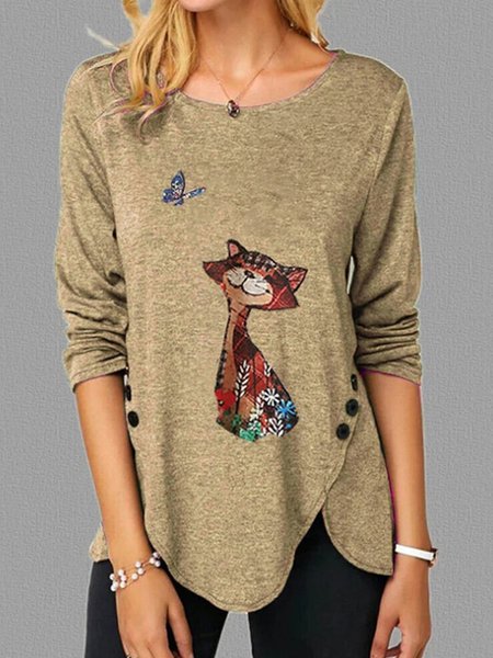 Top Taglia Grande Girocollo Animale Vintage Misto Cotone, Cachi, Blouses & Shirts
Top Taglia Grande Girocollo Animale Vintage Misto Cotone, Cachi, Blouses & Shirts