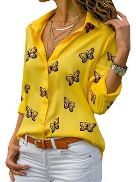 Top Vintage Farfalle Stampata Floreale Taglia Grande Maniche Lunghe Girocollo Casuale, Giallo, Blouses & Shirts
Top Vintage Farfalle Stampata Floreale Taglia Grande Maniche Lunghe Girocollo Casuale, Giallo, Blouses & Shirts