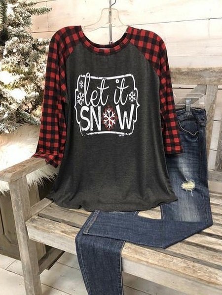 Casual Long Sleeve Cotton-Blend Shirts & Tops, Red, Tops