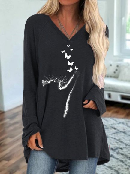 Vintage Statement Stampato Maniche Lunghe Scollo a V Casuale Top, Nero, Blouses & Shirts
Vintage Statement Stampato Maniche Lunghe Scollo a V Casuale Top, Nero, Blouses & Shirts