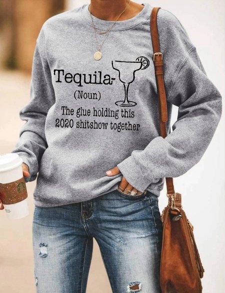 Tequila Sweatshirt, Gray, Hoodies&Sweatshirts