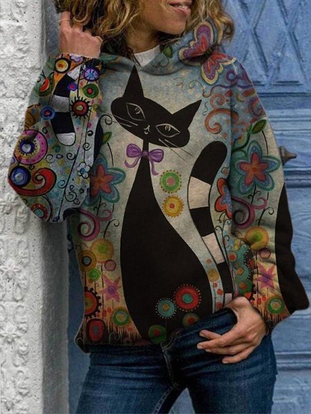 Casuale Animale Felpa con Cappuccio Gatti Stampare Felpa Misto Cotone, Grigio, Hoodies & Sweatshirts
Casuale Animale Felpa con Cappuccio Gatti Stampare Felpa Misto Cotone, Grigio, Hoodies & Sweatshirts