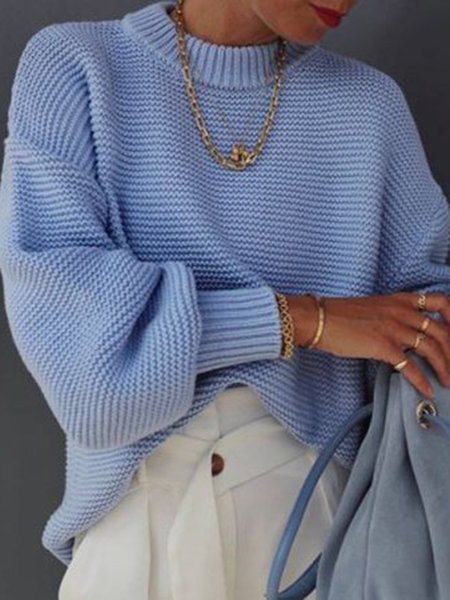 blu LGirocollo regolare Accostare, Sweater