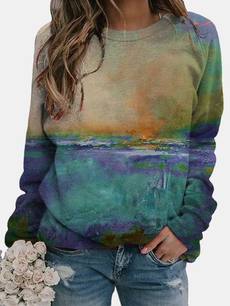 Art Oil Painting Long Sleeve Crew Neck Sweatshirt, Purple, Sweatshirts & Hoodies
Art Oil Painting Long Sleeve Crew Neck Sweatshirt, Purple, Sweatshirts & Hoodies