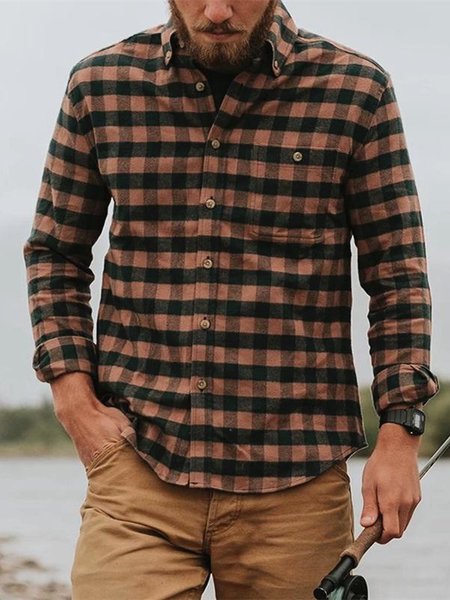 Vintage Cotton-Blend Plaid Casual Button up Long Sleeve Shirts, Multicolor, Long Sleeves Shirts
Vintage Cotton-Blend Plaid Casual Button up Long Sleeve Shirts, Multicolor, Long Sleeves Shirts