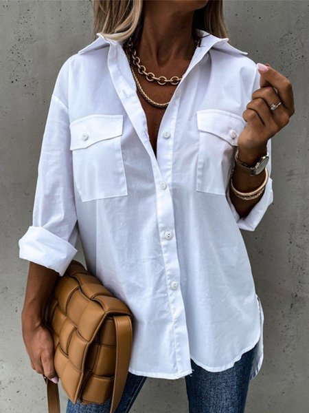 Vintage Tinta Unita Maniche Lunghe Casuale Camicia Top, Bianco, Blouses & Shirts
Vintage Tinta Unita Maniche Lunghe Casuale Camicia Top, Bianco, Blouses & Shirts