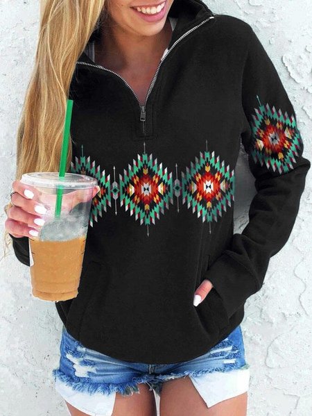 Striped Cotton-Blend Long Sleeve Sweatshirts, Black, Tops