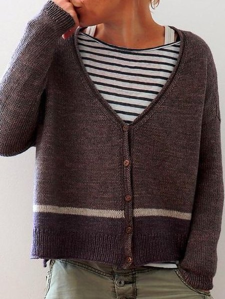 Cotton-Blend Sexy Sweater, Brown, Sweaters