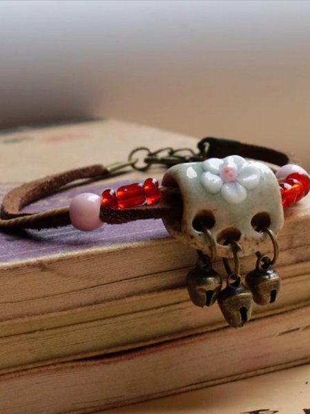 Bohemian Vintage Handmade Ceramic Bell Casual Bracelets, Link-2, Winter Clearance