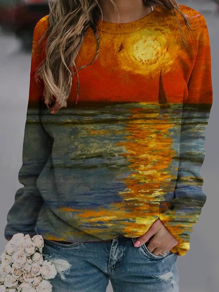 Abstract Long Sleeve Printed Cotton-blend Crew Neck Top, Green, Hoodies & Sweatshirts
Abstract Long Sleeve Printed Cotton-blend Crew Neck Top, Green, Hoodies & Sweatshirts