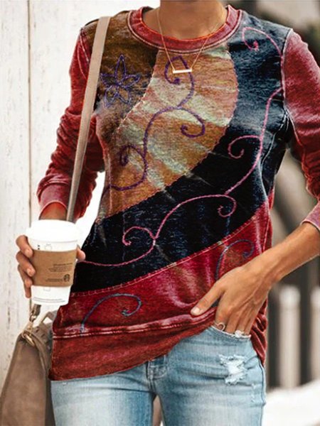 Floral-Print Round Neck Geometric Long Sleeve Shirts & Tops, Multicolor, Blouses & Shirts
Floral-Print Round Neck Geometric Long Sleeve Shirts & Tops, Multicolor, Blouses & Shirts
