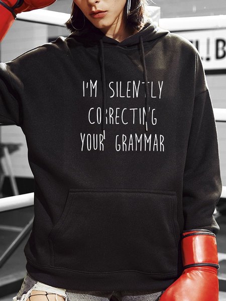 I'm Silently Correcting Your Grammar Letters Printed Black Hooded Sweatshirt, Hoodies&Sweatshirts
I'm Silently Correcting Your Grammar Letters Printed Black Hooded Sweatshirt, Hoodies&Sweatshirts