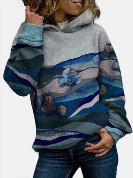 Landscapes Printed Long Sleeve Hoodie Sweatshirt, Blue, Sweatshirts & Hoodies
Landscapes Printed Long Sleeve Hoodie Sweatshirt, Blue, Sweatshirts & Hoodies