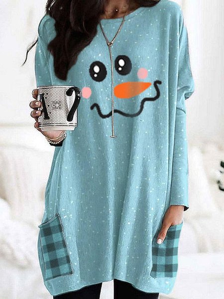 Cotton-Blend Casual Long Sleeve Round Neck Long Sleeve Topsxmas, Blue, Long sleeve tops
Cotton-Blend Casual Long Sleeve Round Neck Long Sleeve Topsxmas, Blue, Long sleeve tops