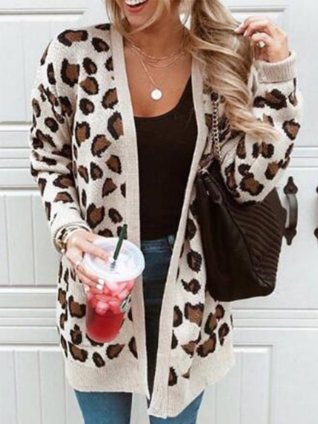 Vintage Leopard Printed Plus Size Long Sleeve Casual Outwear, As picture, Cardigans
Vintage Leopard Printed Plus Size Long Sleeve Casual Outwear, As picture, Cardigans