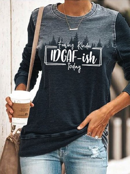 Women's Feeling Kinda IDGAF-ish Letter Print Sweatshirts, Black, Sweatshirts & Hoodies
Women's Feeling Kinda IDGAF-ish Letter Print Sweatshirts, Black, Sweatshirts & Hoodies