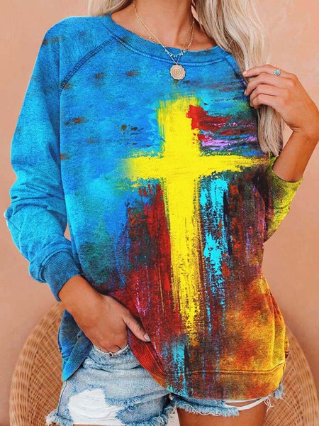 Women's Oil Painting Faith Jesus Cross Print Sweatshirt, Multicolor, Hoodies&Sweatshirts
Women's Oil Painting Faith Jesus Cross Print Sweatshirt, Multicolor, Hoodies&Sweatshirts