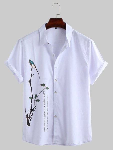 Floral Printed Shirts, White, Men's Floral shirt