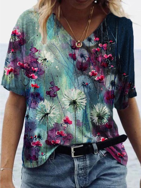 Colorful Dandelion Painting Casual Short Sleeve Shirts & Tops, Multicolor, T-Shirts
Colorful Dandelion Painting Casual Short Sleeve Shirts & Tops, Multicolor, T-Shirts